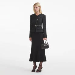 Boucle Asymmetric Midi Dress^self-portrait Cheap