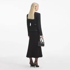 Boucle Asymmetric Midi Dress^self-portrait Cheap
