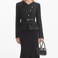 Boucle Asymmetric Midi Dress^self-portrait Cheap