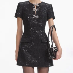 Boucle Bow Mini Dress^self-portrait New