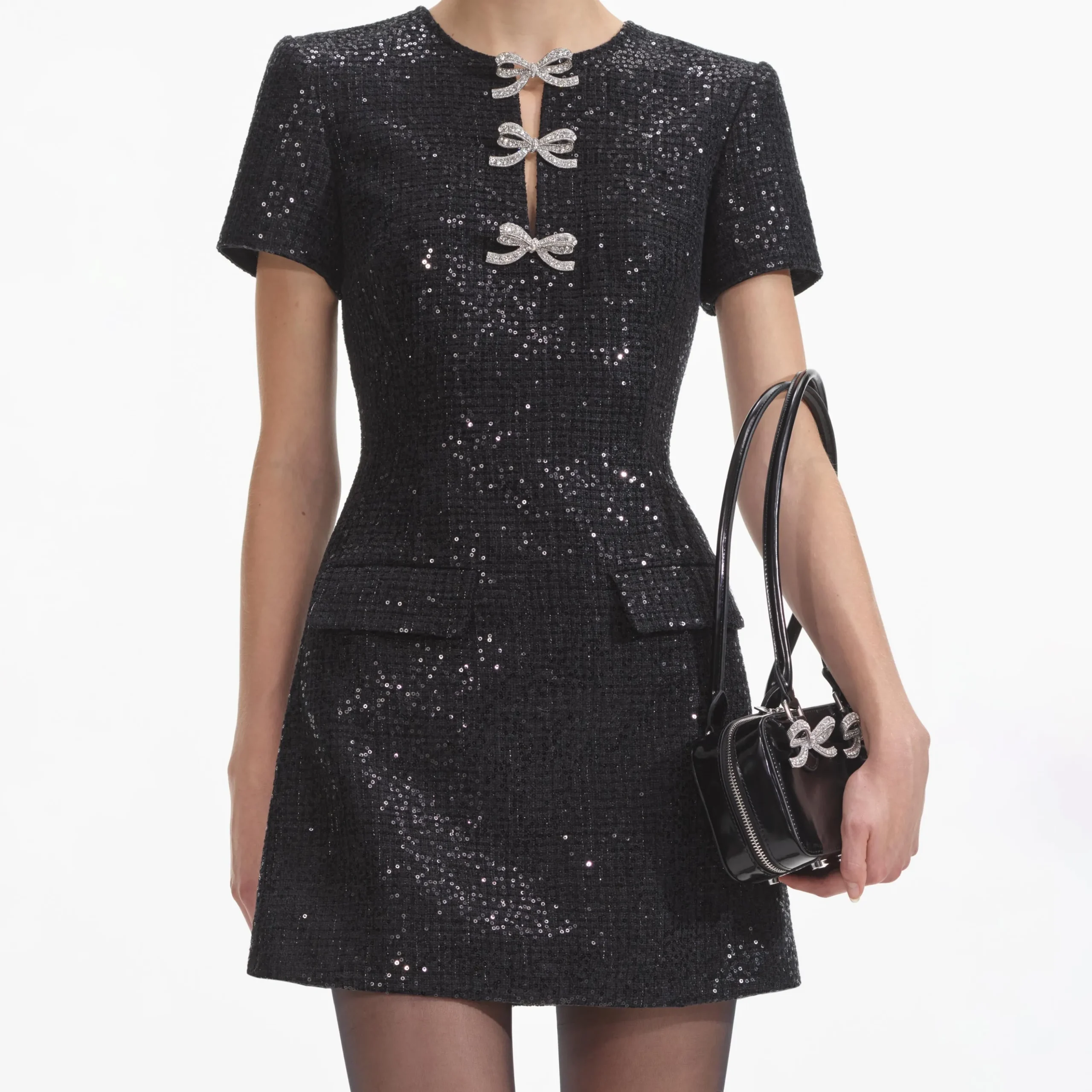 Boucle Bow Mini Dress^self-portrait New