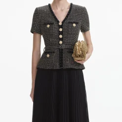 Boucle Chiffon Midi Dress^self-portrait Best