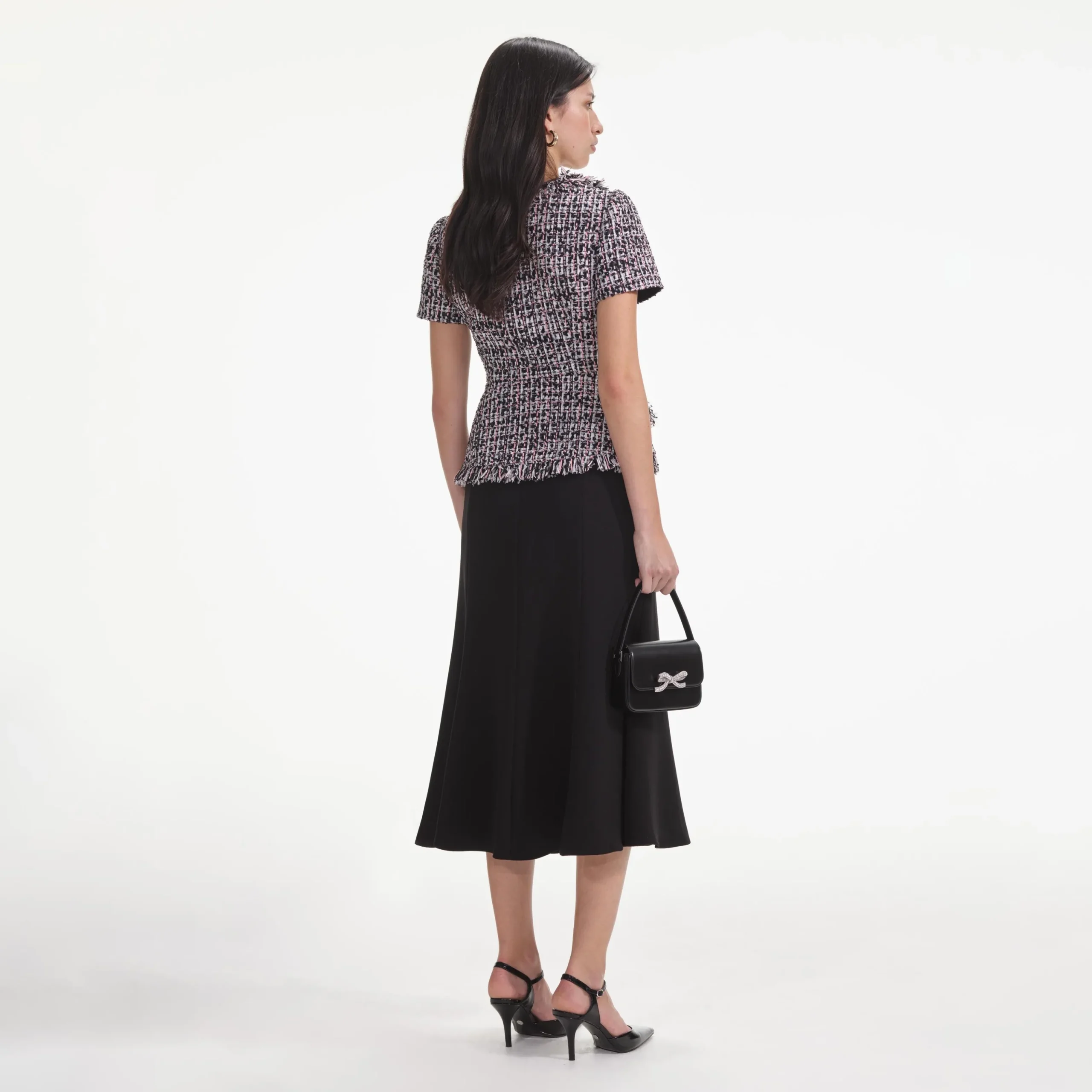 Boucle Fringed Midi Dress^self-portrait Cheap
