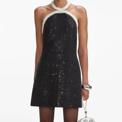 Boucle Pearl Trim Mini Dress^self-portrait Flash Sale