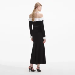 Chenille Knit Off Shoulder Midi Dress^self-portrait Hot