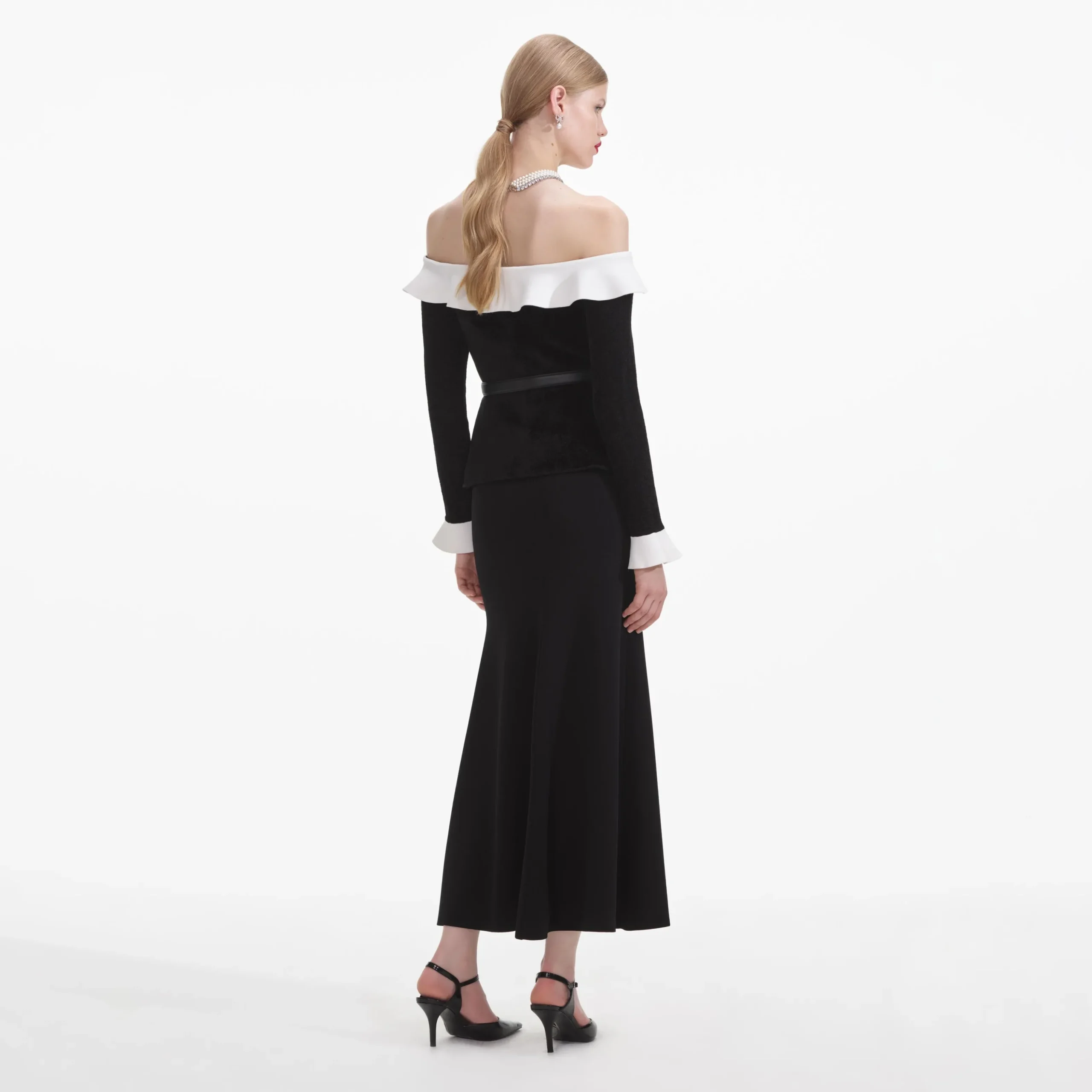 Chenille Knit Off Shoulder Midi Dress^self-portrait Hot