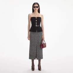 Crepe Bandeau Top^self-portrait New