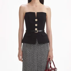 Crepe Bandeau Top^self-portrait New