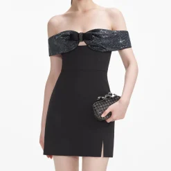 Crepe Bow Mini Dress^self-portrait Store