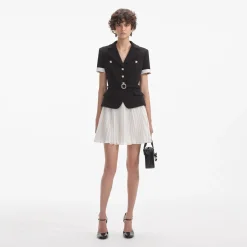 Crepe Contrast Chiffon Mini Dress^self-portrait Clearance