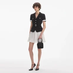 Crepe Contrast Chiffon Mini Dress^self-portrait Clearance