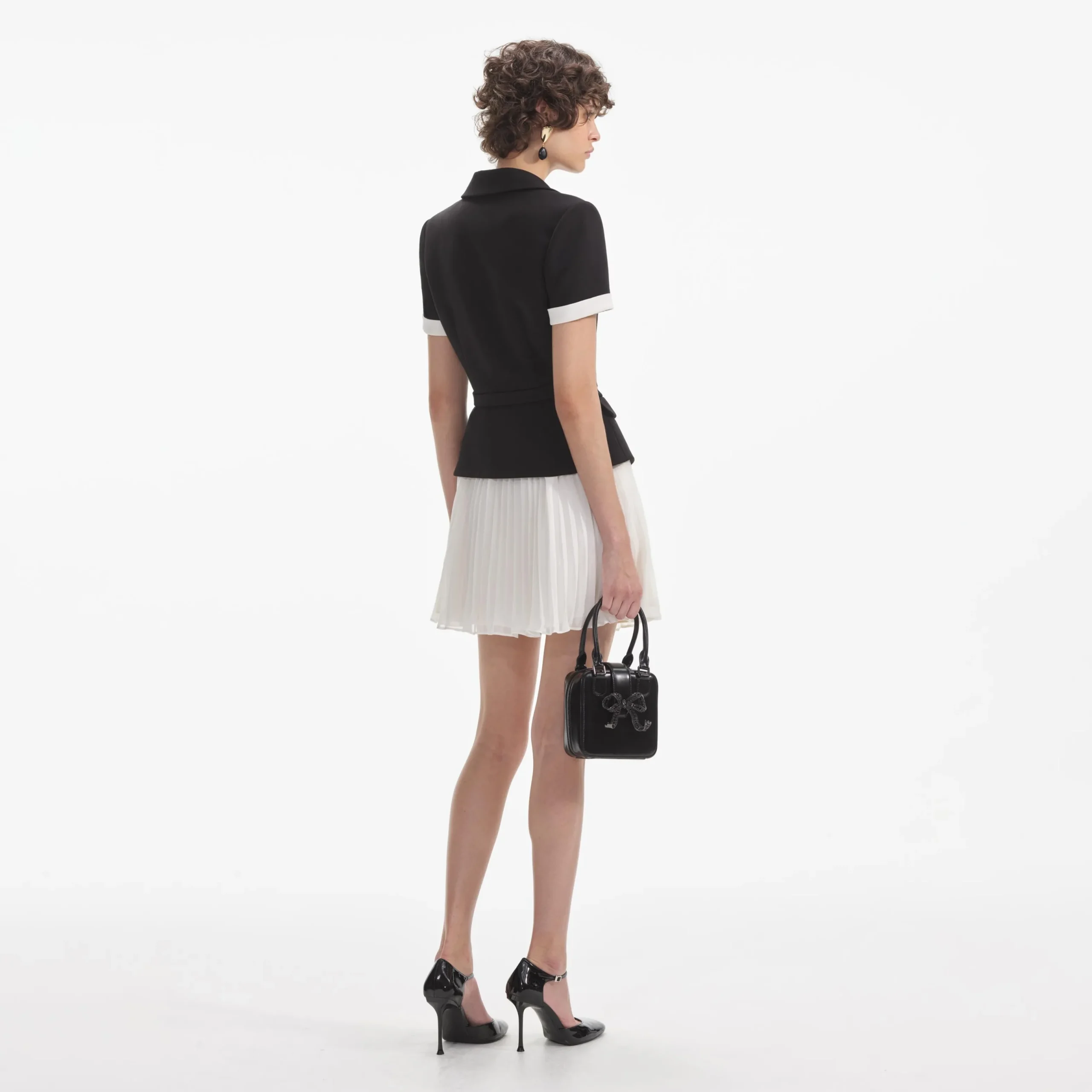 Crepe Contrast Chiffon Mini Dress^self-portrait Clearance