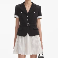 Crepe Contrast Chiffon Mini Dress^self-portrait Clearance