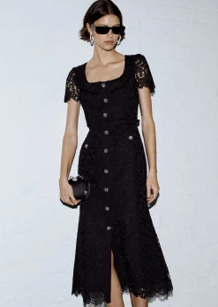 Guipure Lace Button Midi Dress^self-portrait Cheap