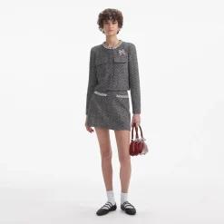 Herringbone Embellished Jacket^self-portrait Best Sale