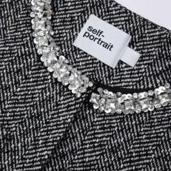 Herringbone Embellished Jacket^self-portrait Best Sale