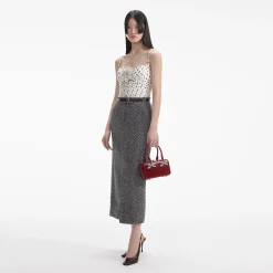 Herringbone Midi Skirt^self-portrait Best Sale