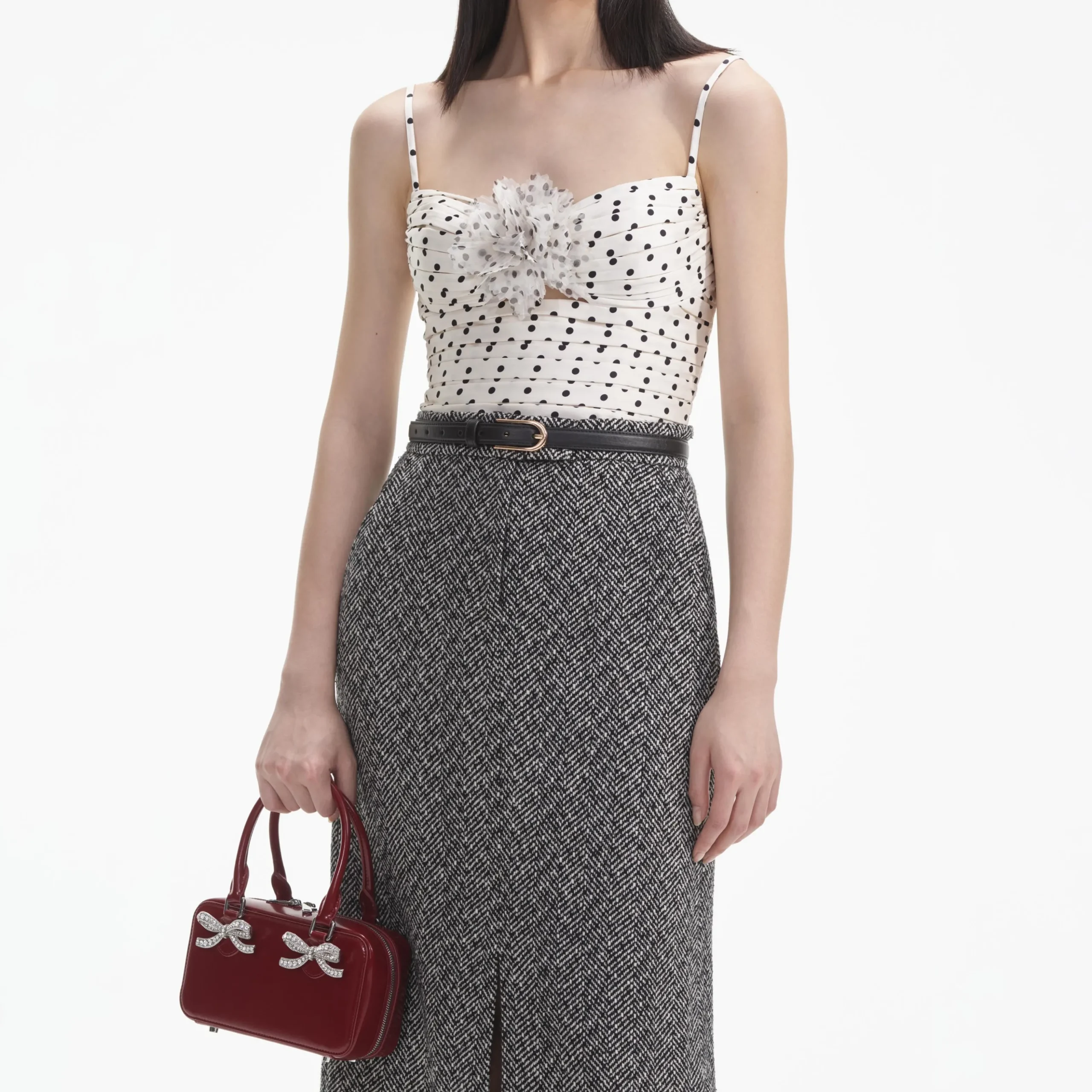 Herringbone Midi Skirt^self-portrait Best Sale