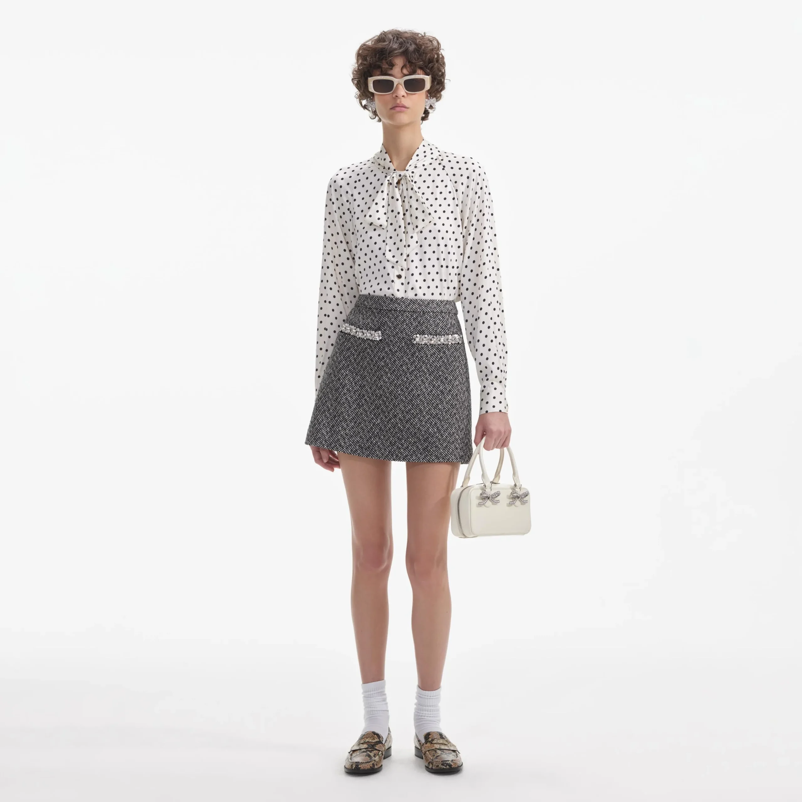 Herringbone Mini Skirt^self-portrait Flash Sale