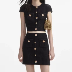 Jewel Button Knit Mini Skirt^self-portrait Flash Sale