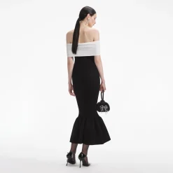 Knit Bow Midi Dress^self-portrait New