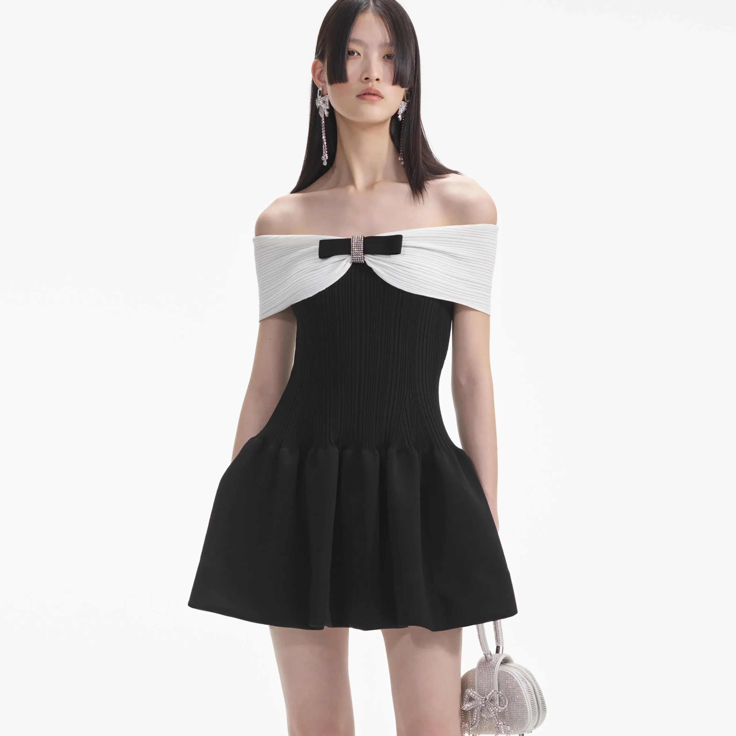 Knit Bow Mini Dress^self-portrait Store