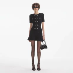 Knit Buttoned Mini Dress^self-portrait New