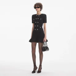 Knit Buttoned Mini Dress^self-portrait New