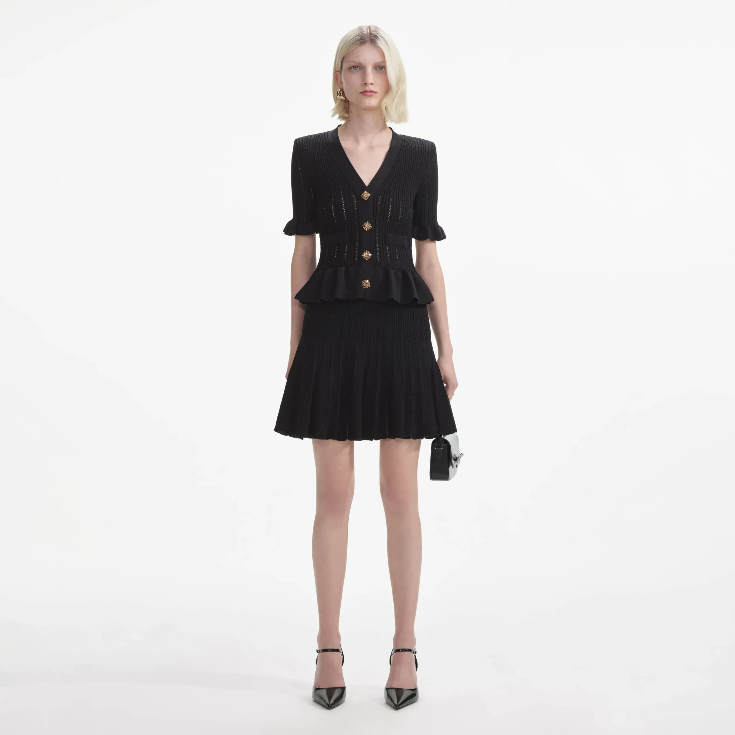 Knit Peplum Mini Dress^self-portrait Fashion