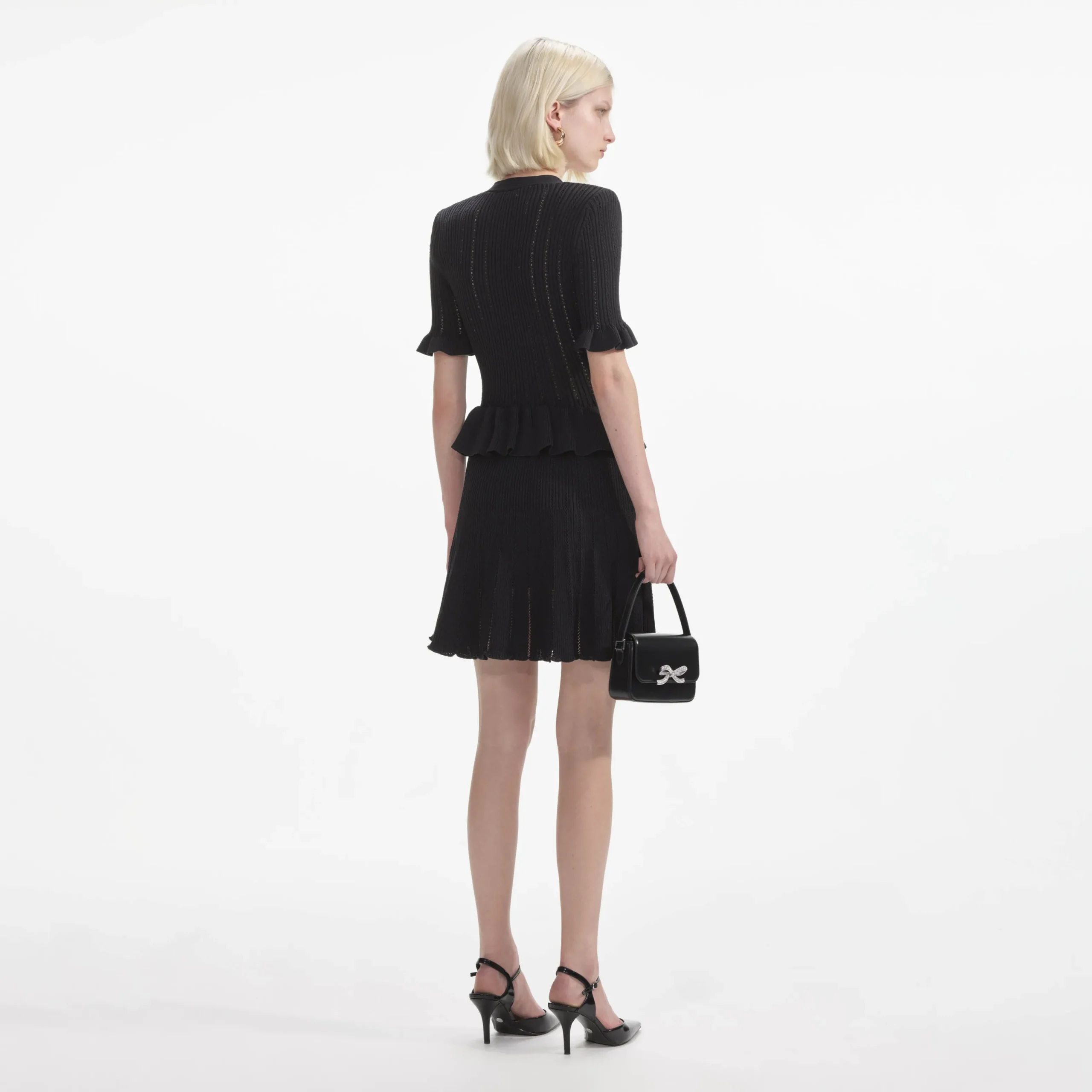 Knit Peplum Mini Dress^self-portrait Fashion