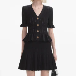 Knit Peplum Mini Dress^self-portrait Fashion
