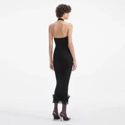 Knit Zip Ruffle Midi Dress^self-portrait Hot