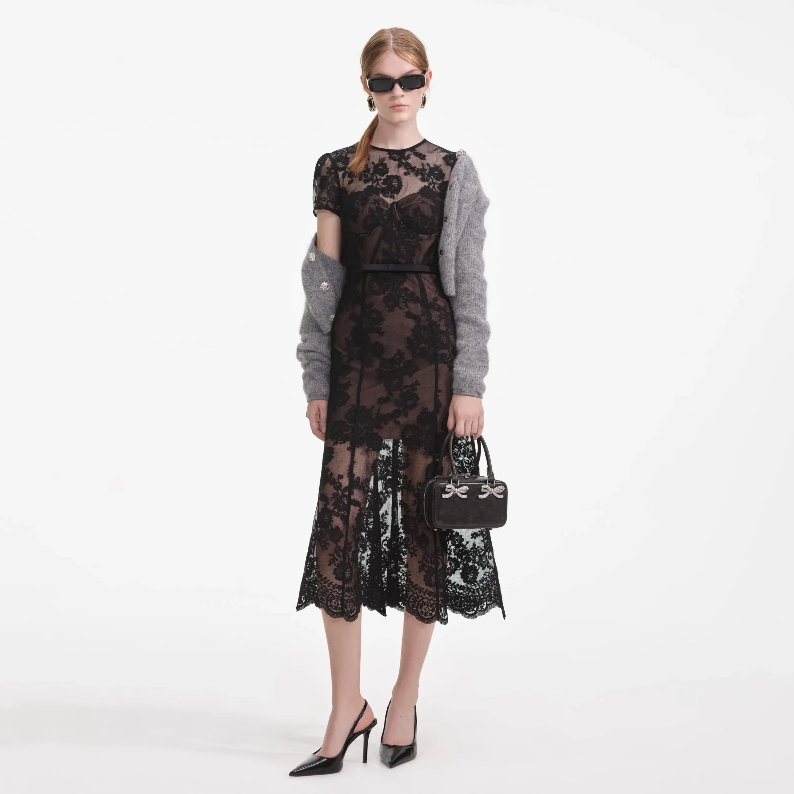 Lace Bustier Midi Dress^self-portrait Outlet