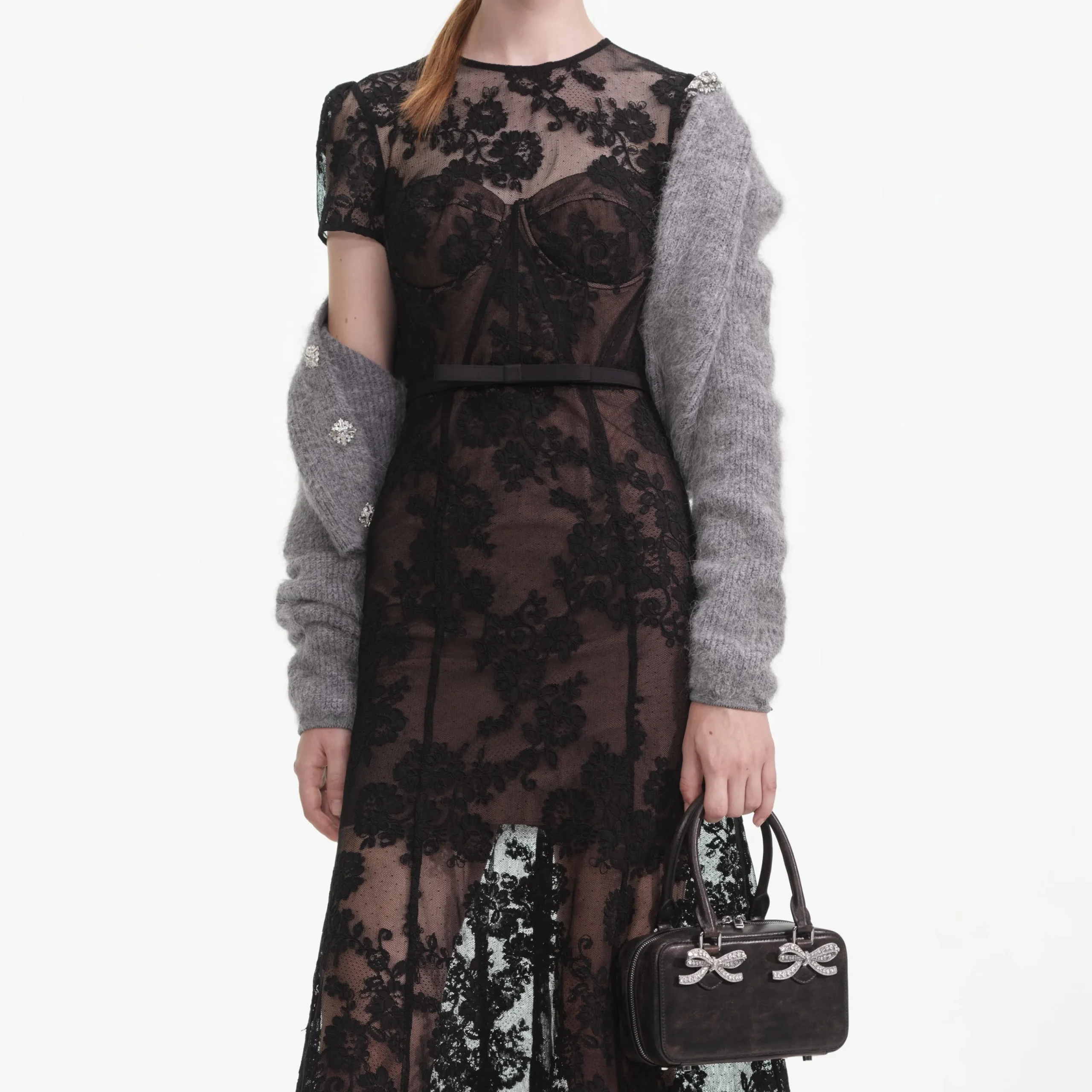 Lace Bustier Midi Dress^self-portrait Outlet