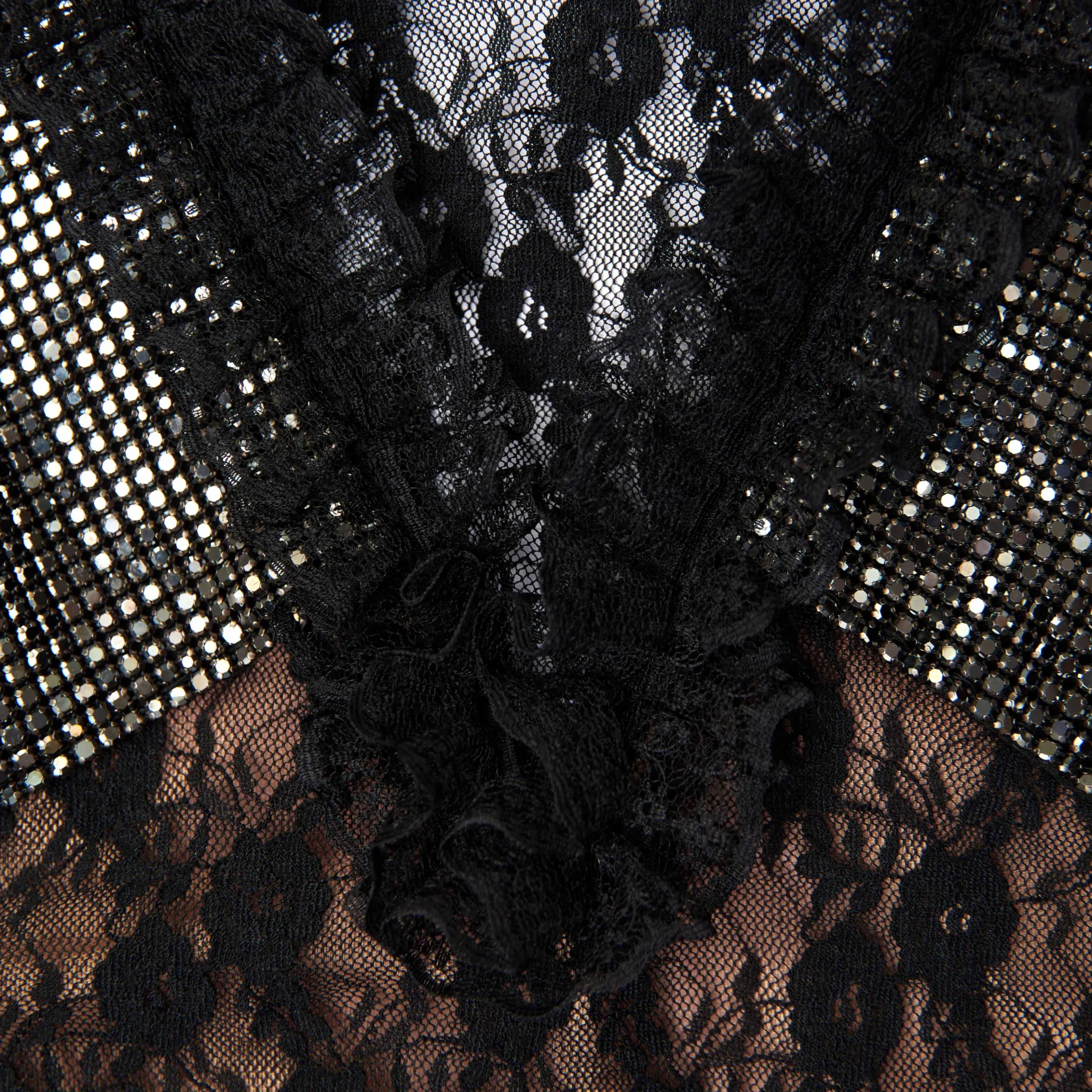 Lace Crystal Detail Mini Dress^self-portrait Store