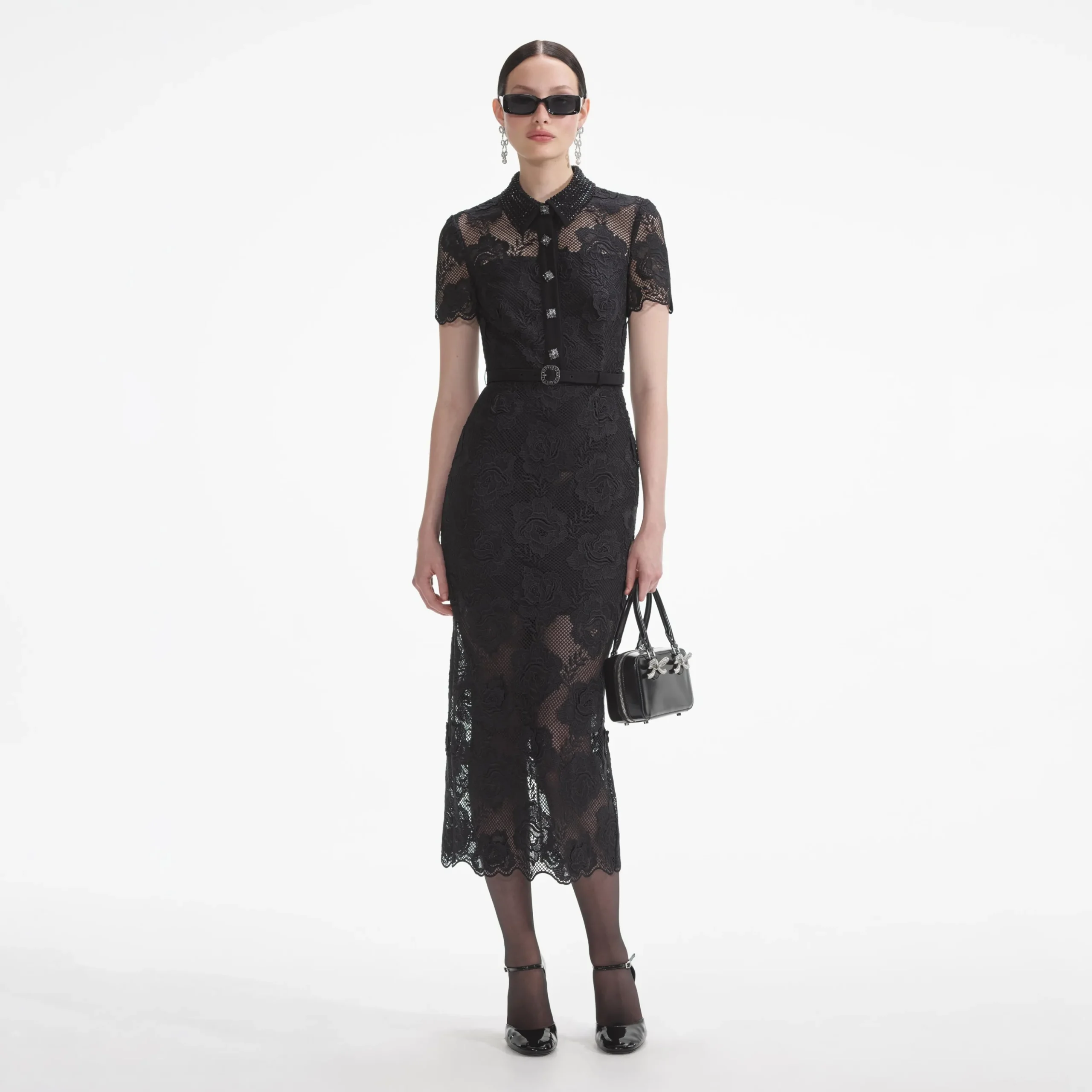 Lace Diamante Midi Dress^self-portrait Outlet
