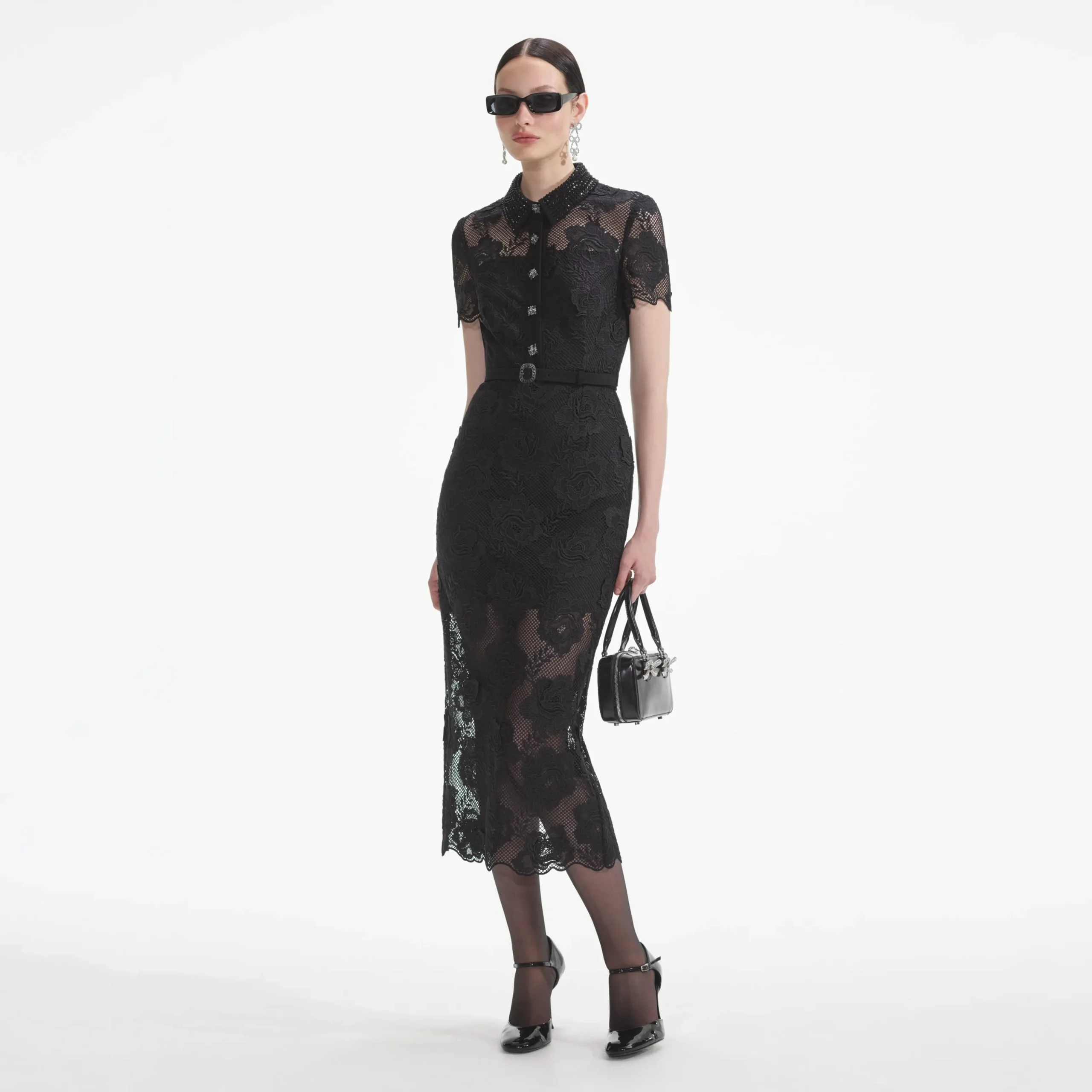 Lace Diamante Midi Dress^self-portrait Outlet