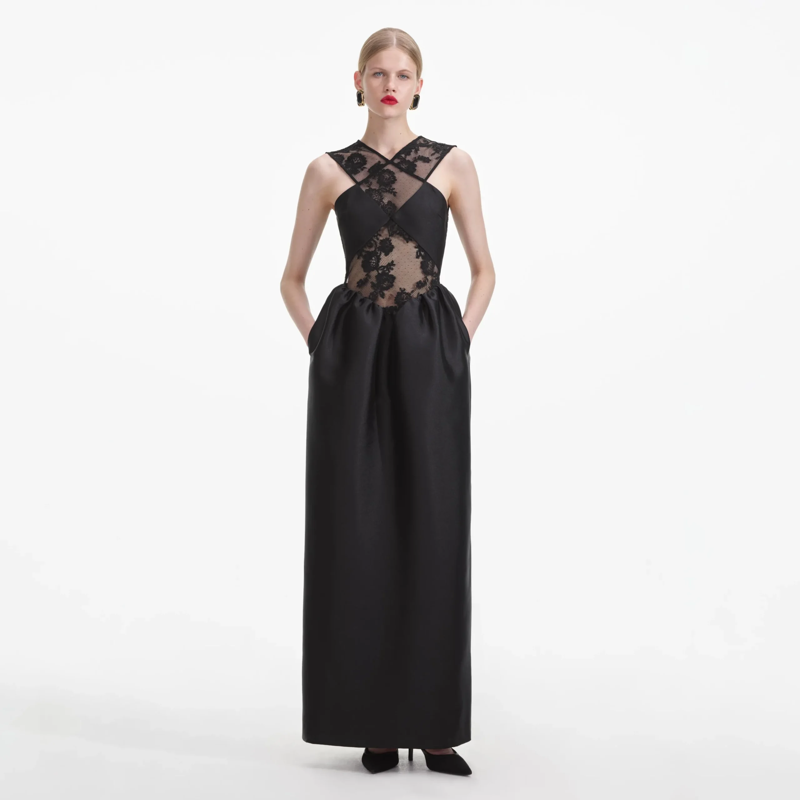 Lace Taffeta Maxi Dress^self-portrait Best Sale