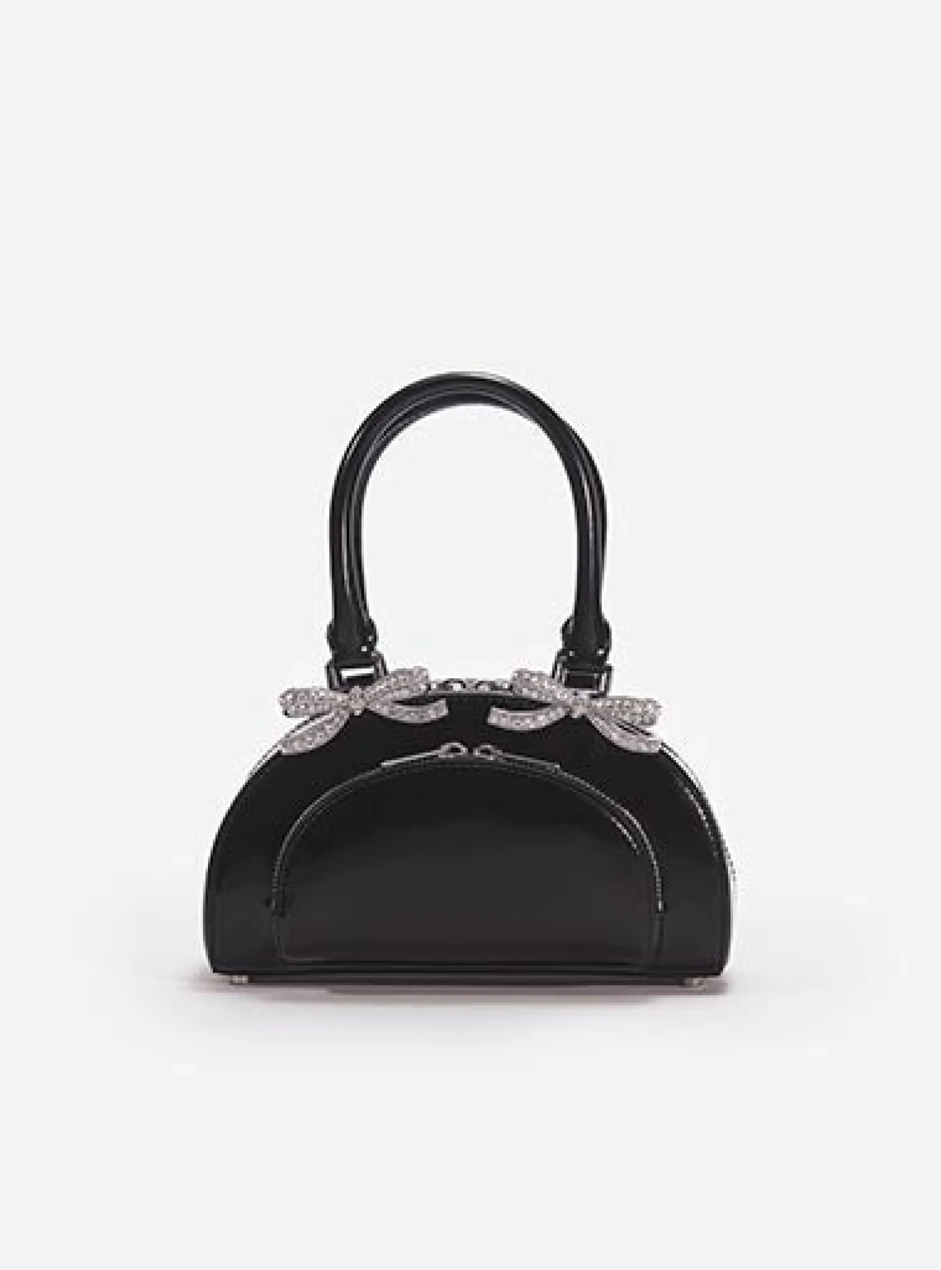 Leather Curved Mini Tote Bag^self-portrait Cheap