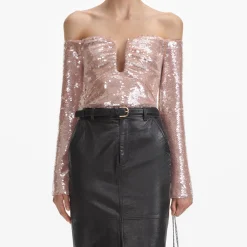 Leather Midi Skirt^self-portrait New