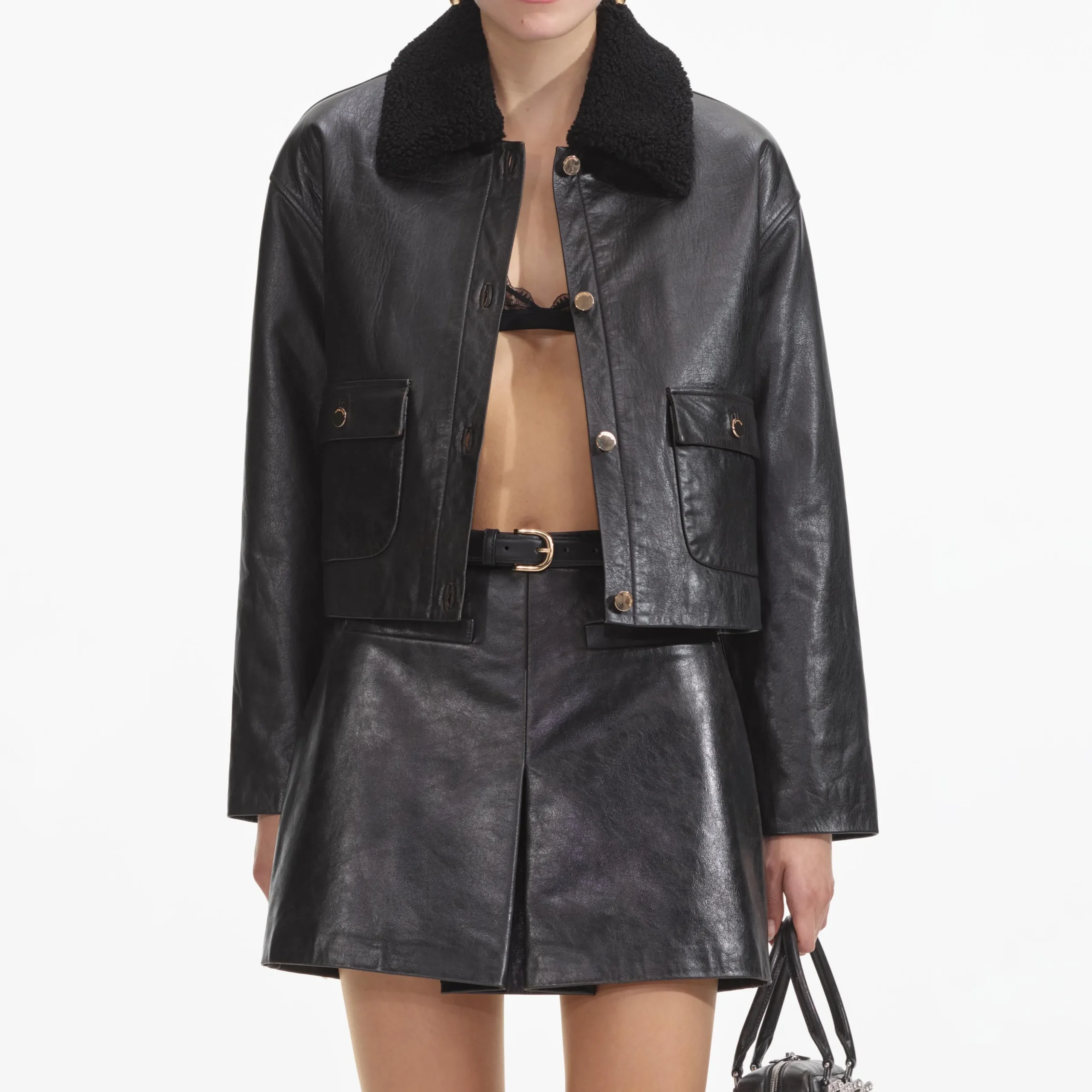 Leather Shearling Jacket^self-portrait Cheap