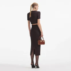 Metallic Boucle Midi Skirt^self-portrait Cheap