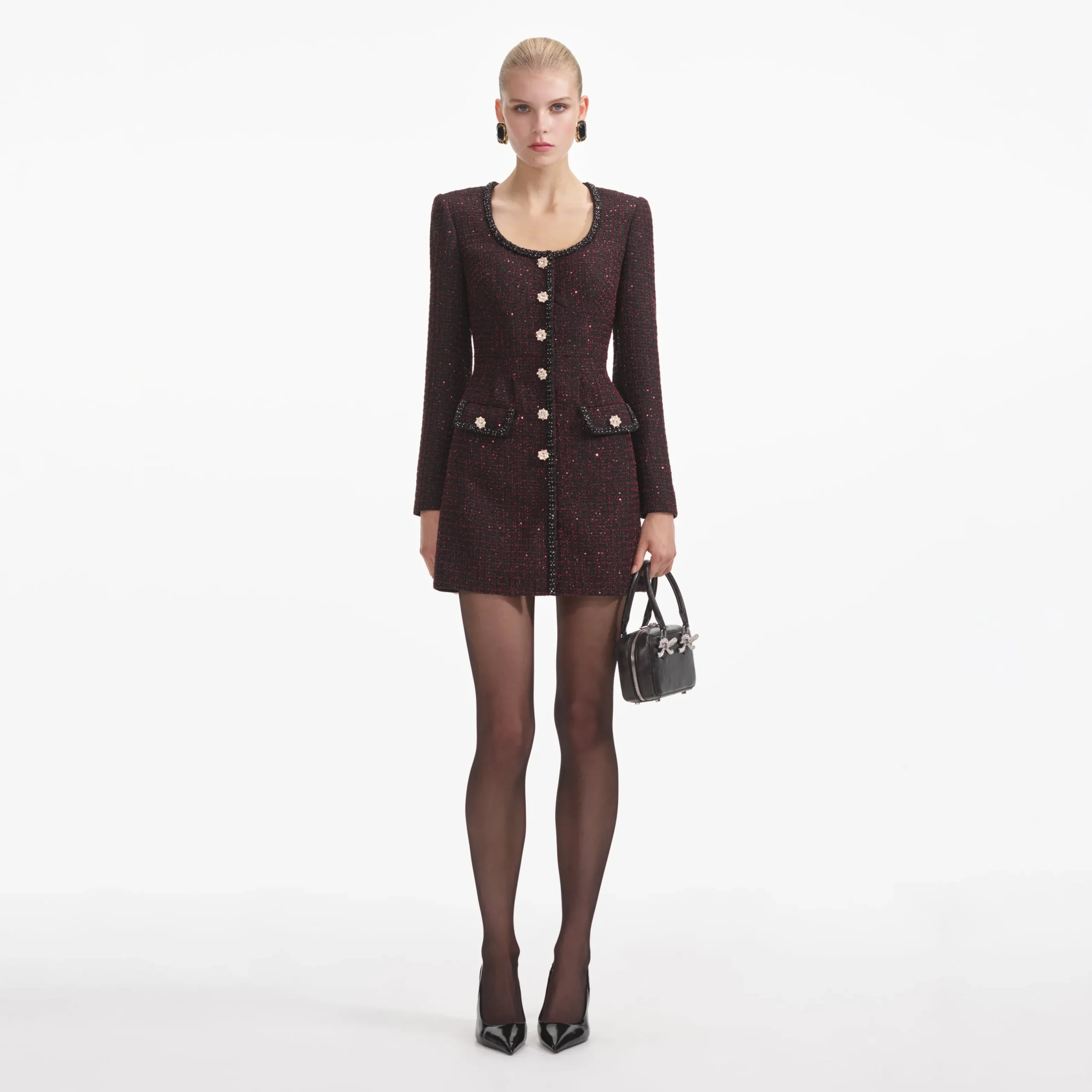 Metallic Boucle Mini Dress^self-portrait Flash Sale