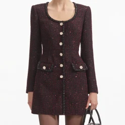 Metallic Boucle Mini Dress^self-portrait Flash Sale