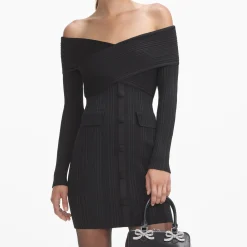 Off Shoulder Knit Mini Dress^self-portrait Clearance