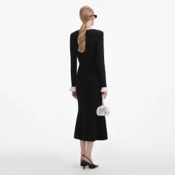 Pearl Trim Knit Midi Dress^self-portrait Cheap