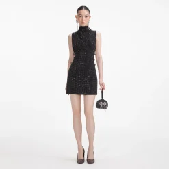 Rhinestone Crepe Mini Dress^self-portrait Cheap