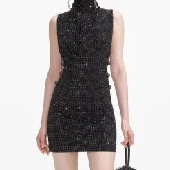 Rhinestone Crepe Mini Dress^self-portrait Cheap