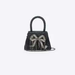 Rhinestone Embellished Micro Bow Bag^self-portrait Fashion