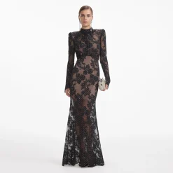 Rhinestone Lace Maxi Dress^self-portrait Clearance